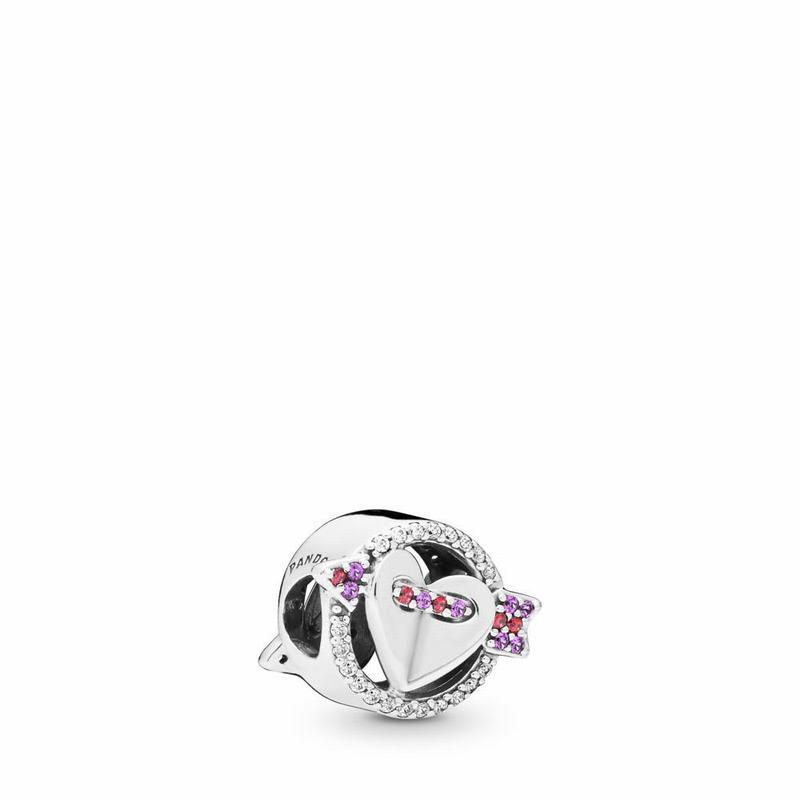 Pandora Sparkling Arrow & Heart Charm NZ, Sterling Silver (253948-NSD)